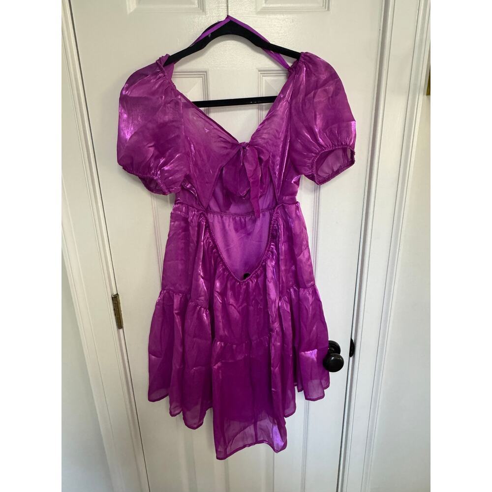 Crystal sky purple shiny cocktail dress size large - Picture 5 of 14